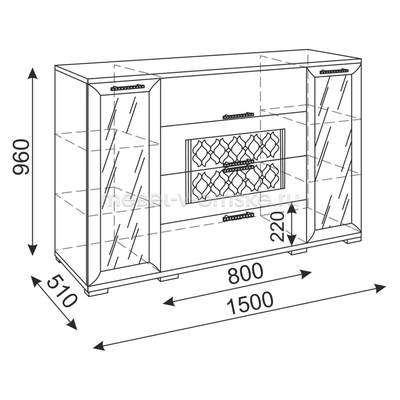 Комод-витрина "Тиффани-ЗР" №11