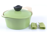 NEOFLAM, GRCY-C20 Evergreen Кастрюля 2,4 литра, 20см с крышкой с 2мя ручками