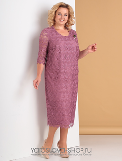 Модель: 3316-А. Платье розовое из кружева для торжеств.