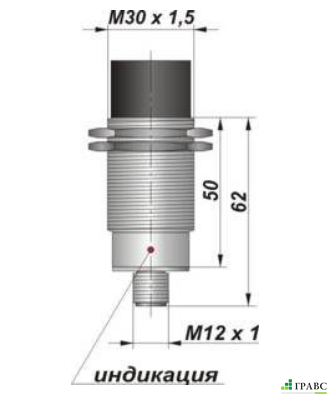 Индуктивный датчик с аналоговым выходом ИДА27-I/U-PNP-Р резьба M30х1,5