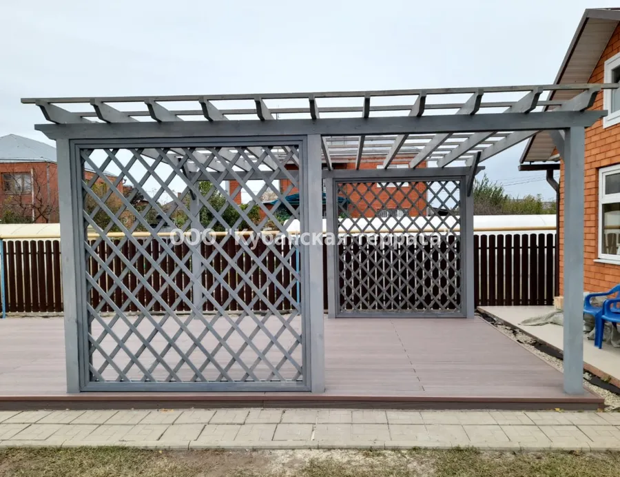 Деревянная пергола 5*3м со шпалерами