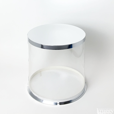 Коробка для торта JUST. Серебро. Диаметр 30 см, Высота 28 см, Упаковка 10 штук