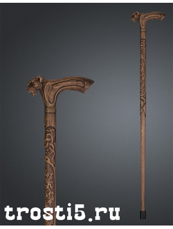 красивая трость с собакой и резьбой для ходьбы
