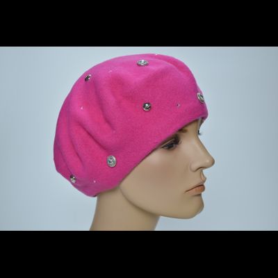 Фетровый берет женский фуксия Vizio Италия 3633