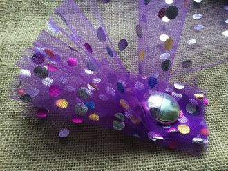 Фатин "конфетти", цвет-темно-фиолетовый, длина 1 м, ширина 15 см