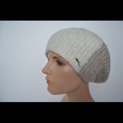 Vizio берет 1641 белый с бежевым