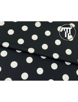 Бифлекс глянец принт Белые горохи на черном