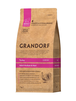 Grandorf (Грандорф): сухой корм для собак всех пород Индейка, 1 кг