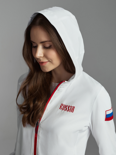 Женский спортивный костюм из плащевой ткани, 15SKJ-1383, белый