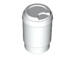 Minifigure, Utensil Cup, Take Out Cup without Top Hole, White (15496 / 6052312 / 6452569)