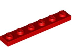 Plate 1 x 6, Red (3666 / 366621)