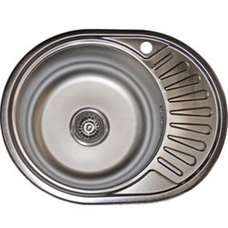 Мойка МК 57*45 врезная глянцевая левая 0,6/160 "с сифоном"