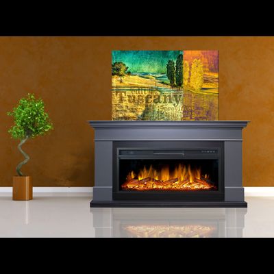 Линейный электрокамин California GR с очагом Vision 42 LOG LED