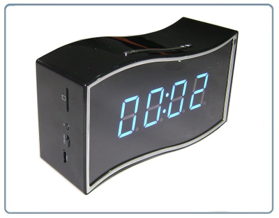 Охранная видеокамера /IP видеоняня WiFi/LAN (Часы настольные, волна)  с аккумулятором с DVR, Full HD (Camwf)