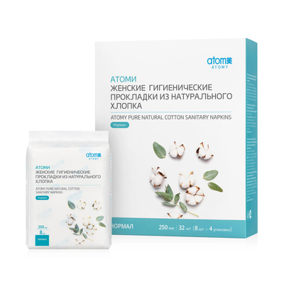 Четыре упаковки средних прокладок Atomy Normal по 8 штук
