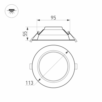 Светильник Arlight IM-CYCLONE-R115-10W  (WH, 90 deg)