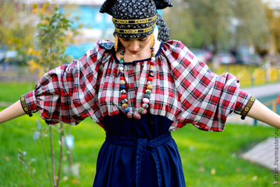 Русская народная женская рубаха "Мезенская"