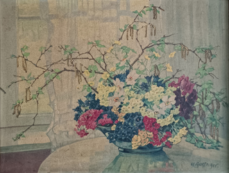 "Цветы" литография Anna Sophie Gasteiger 1930-е годы