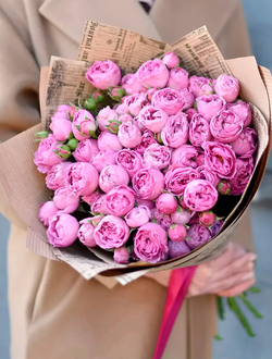 13 пионовидных роз "Misty Bubbles"