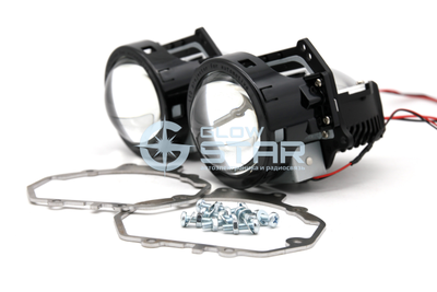 Набор Bi-Led линз Mitsubishi Pajero 4 (2006 - 2014) Aozoom A3+ New с переходными рамками (ремкомплект)