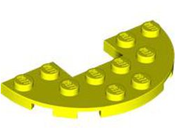 Plate, Round Half 3 x 6 with 1 x 2 Cutout, Neon Yellow (18646 / 6421396)