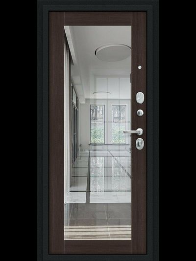 Дверь Входная  "Флэш"  Wenge Veralinga R/Букле черное