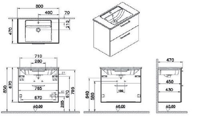 Модуль с квадратной раковиной, Vitra Root, 80 см, 2 ящика, глянцевый белый, 66306