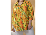 Женская Туника-рубашка большого размера арт. 147146-269 (цвет оранжевый) Размеры 58-80