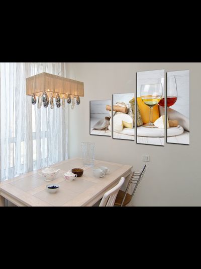 Модульная картина "Сыр с вином"