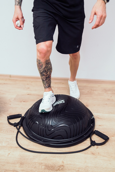 Полусфера гимнастическая надувная Original FitTools R3 с эспандерами и насосом