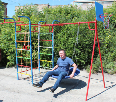 Уличный детский спортивный комплекс PLASTEP МИКРО 3 с сеткой купить в Воронеже