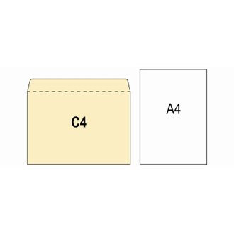 Конверты POSTFIX крафт С4, , стрип, 229х324, 90г/м2, 250шт/уп