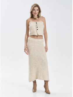 Костюм вязаный трикотажный теплый 3 в 1 юбка топ кардиган