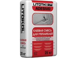 LITOTHERM ADESIVO Клеевая смесь для утеплителей: пенополистирола фасадного ПСБ-С 25Ф, минераловатной плиты фасадной, полистирола экструдированного.