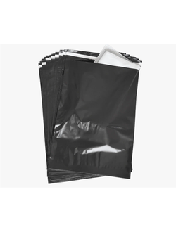 ЧЕРНЫЙ Курьерский пакет 170х240+40, 50 мкм, (пачка 100шт.)