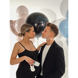 Гендер - шар определение пола с двумя связками (черный)