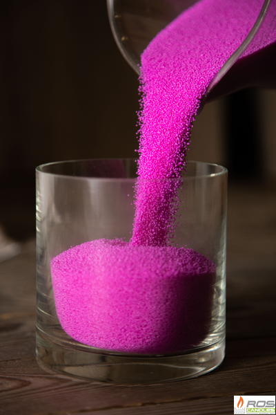 Насыпные свечи RosCandles розовые "Ярко-розовый" - пакет 3 кг, с отдушкой "Ванильная карамель"