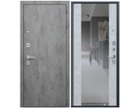 Стальная дверь Дуэт БР / СБ16 зеркало Бетон светлый