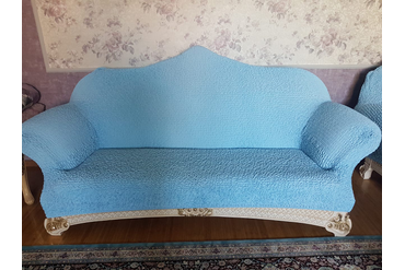 Еврочехол на 3хм диван Микрофибра голубой