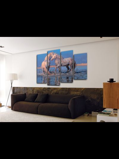 Модульная картина &quot;Белые лошади&quot;