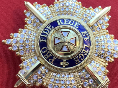 Звезда ордена Белого Орла со стразами и мечами, копия LUX! Лот № 31.