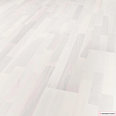Паркетная доска PolarWood Classic Ясень Рикотта Белый купить в интернет-магазине mirovoy-parquet.ru