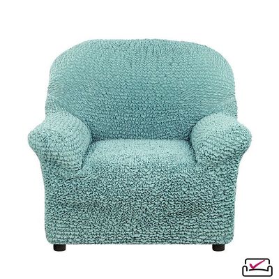 Чехол на кресло Микрофибра Бирюзовый. Защита мягкой мебели от животных. ИТАЛИЯ