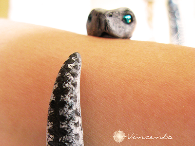 Хозяйка Сумеречного Леса. Браслет в виде змеи. Авторское украшение в анималистическом стиле