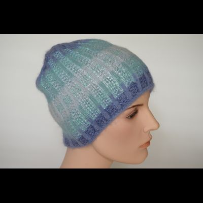 Вязаная шапка с украшениями Vizio Италия 6916 CY голубая