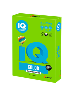 Бумага цветная IQ color БОЛЬШОЙ ФОРМАТ (297х420 мм), А3, 80 г/м, 500 л., интенсив, ярко-зеленая, MA42