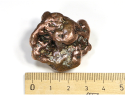 Медь полированная с одной стороны, коллекционный образец, США (35*30*22 мм, вес: 85 г) №23901