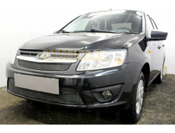 Защита радиатора Lada Granta 2014- лифтбек, седан (2 части) black PREMIUM