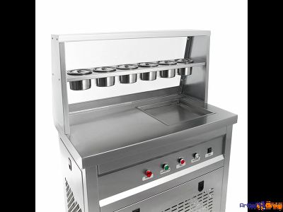 Фризер для ролл мороженого KCB-1F Foodatlas (контейнеры, световой короб, стол для топпингов)