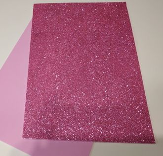 Глиттерный фоамиран, цвет розовый, 20*30 см, толщина 2 мм